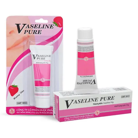 Vaseline Pure OPC Hương Dâu (Tuýp 10g) Giúp làm mềm mịn da, phòng khô môi, nứt môi, nứt nẻ chân tay.