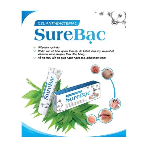 Gel bôi da Sure Bạc (Tuýp 25g) Hỗ trợ mau liền da giúp ngăn ngừa sẹo, giảm thâm nám, giảm hăm tã, chàm sữa, mẫn ngứa.