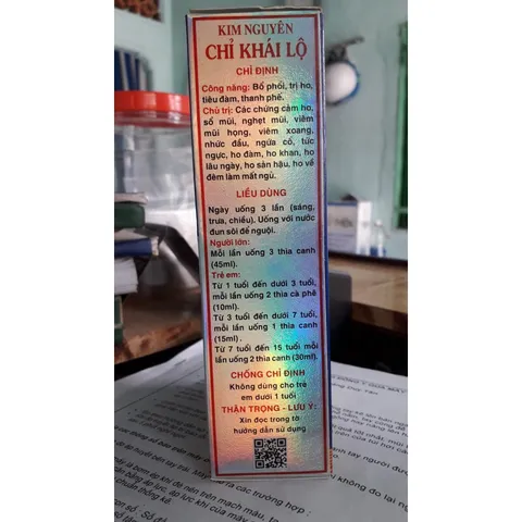 KIM NGUYÊN CHỈ KHÁI LỘ (Chai 300ml) Giúp Bổ phế, giảm ho, giảm đờm, giảm đau rát họng do viêm họng.