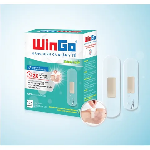 Băng cá nhân y tế WinGo (Hộp 100 miếng) Bảo Vệ Vết Thương Chống Nhiễm Trùng, Tiện Dụng Và An Toàn.