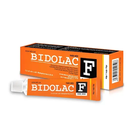Kem bôi da thảo mộc BIDOLAC F (Tuýp 10g) Cung cấp dưỡng chất cho da mềm mượt, giảm khô và nứt nẻ, rôm sảy, mẫn ngứa.