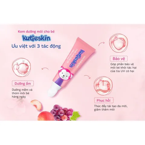 Kem dưỡng môi Kutieskin (Tuýp 10g) Dùng cho cả bé và mẹ, phòng ngừa môi khô nứt nẻ, dưỡng môi mềm mại.
