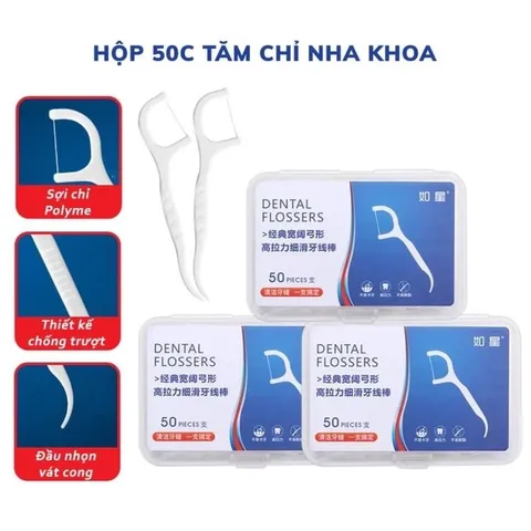 TĂM CHỈ NHA KHOA ORALTANA (Túi 50 cái) sợi chỉ hoàn toàn không bị kéo giãn