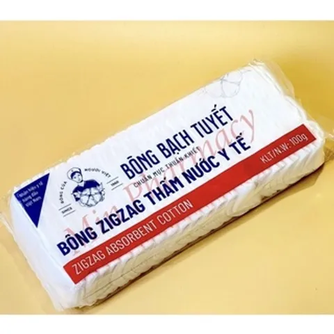 Bông Gòn Y Tế Thấm Nước ZigZag Bông Bạch Tuyết 100gr