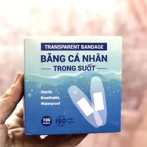 BĂNG CÁ NHÂN TRONG SUỐT LIWORLDCO (Hộp 100 miếng) Băng thông thoáng, độ dính cao, co dãn tốt