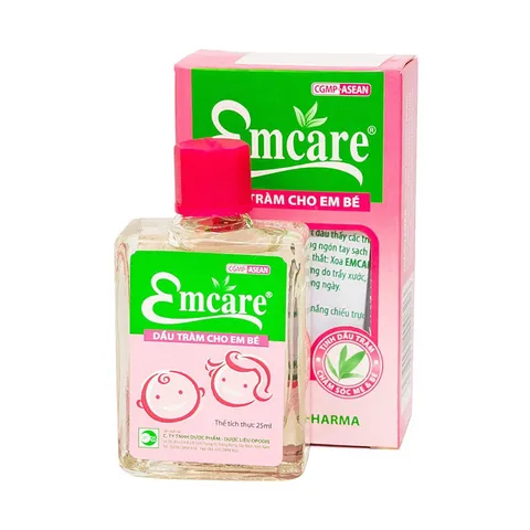 EMCARE DẦU TRÀM EM BÉ (Chai 25ml) Hỗ trợ phòng ngừa cảm cúm, cảm lạnh, nghẹt mũi, sổ mũi, đau họng, đầy hơi.