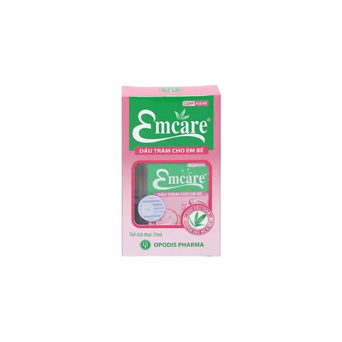 EMCARE DẦU TRÀM EM BÉ (Chai 25ml) Hỗ trợ phòng ngừa cảm cúm, cảm lạnh, nghẹt mũi, sổ mũi, đau họng, đầy hơi.