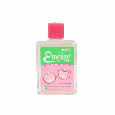EMCARE DẦU TRÀM EM BÉ (Chai 25ml) Hỗ trợ phòng ngừa cảm cúm, cảm lạnh, nghẹt mũi, sổ mũi, đau họng, đầy hơi.