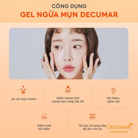 Decumar Gel ngừa mụn Nano Curcumin (Tuýp 20g) Hỗ trợ giảm mụn, làm mờ thâm, kiểm soát nhờn, tái tạo và cấp ẩm cho da.