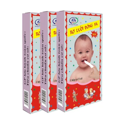 Gạc Rơ Lưỡi ĐÔNG FA (Hộp 5 cái) Rơ lưỡi thường xuyên giúp khoang miệng trẻ được đảm bảo vệ sinh.