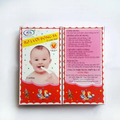 Gạc Rơ Lưỡi ĐÔNG FA (Hộp 5 cái) Rơ lưỡi thường xuyên giúp khoang miệng trẻ được đảm bảo vệ sinh.