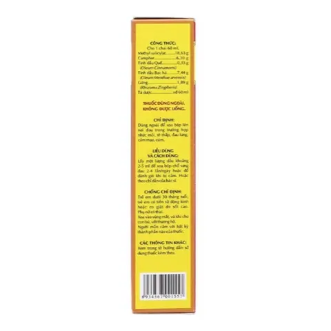 Dầu nóng Mặt Trời OPC (chai 60ml) Xoa bóp giảm đau nhức cơ bắp, đau lưng, tê thấp.