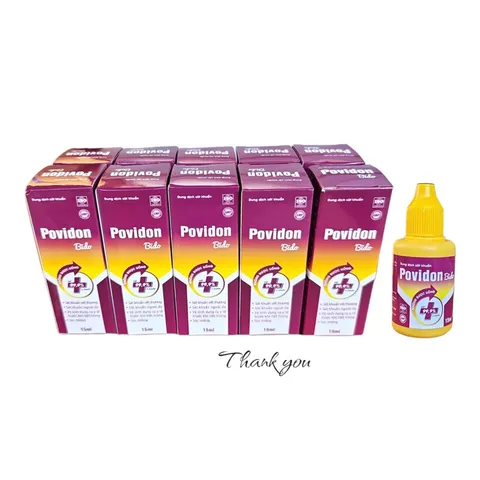 Dung dịch sát khuẩn POVIDON 10% BIDO (Chai 15ml) Dùng để sát trùng vết thương, vết bỏng, vết trầy xước.