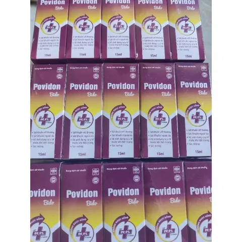 Dung dịch sát khuẩn POVIDON 10% BIDO (Chai 15ml) Dùng để sát trùng vết thương, vết bỏng, vết trầy xước.