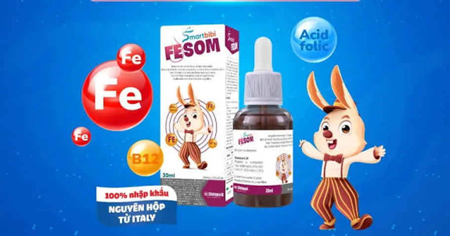 Smartbibi Fesom- Siro Bổ Sung Sắt Giúp Hỗ Trợ Chức Năng Nhận Thức, Tạo Máu, Cải Thiện Tình Trạng Thiếu Máu Do Sắt