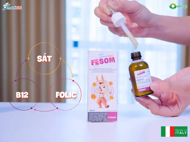 Combo siro bổ sung kẽm và khoáng chất cho bé Smartbibi Zin C + Smartbibi Fesom hỗ trợ bé bổ sung kẽm,tăng cường đề kháng