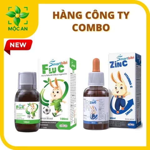 Combo Smartbibi ZinC và Smartbibi Flu C TPBVSK Giúp Bé Ăn Ngon Hỗ Trợ Tăng Đề Kháng Phòng Cảm Lạnh, Cảm Cúm
