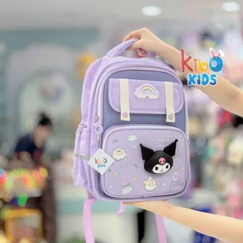 Ba lô , Túi đi học Kuromi hoạt hình dễ thương mẫu giáo, Túi du lịch chống nước nhẹ thoáng khí bền bỉ dành cho học sinh