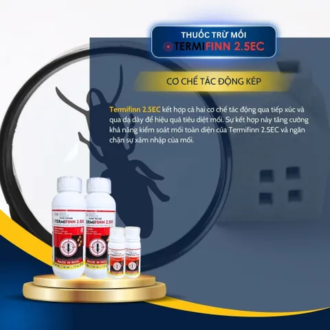 Thuốc Trừ Mối Sinh Học Của Ấn Độ TERMIFIN 2.5EC 1 LÍT - TRỪ MỐI MỌT CHO CÁC CÔNG TRÌNH XÂY DỰNG VÀ PHÒNG NGỪA MỐI NỀN