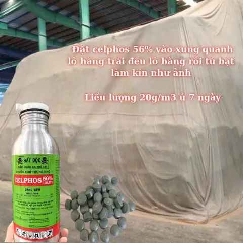 THUỐC XÔNG DIỆT MỌT NÔNG SẢN CELPHOS 56% 1KG  NHẬP KHẨU ẤN ĐỘ -Diệt Mọt Kho Ngũ Cốc Gạo Hạt Điều Cà Phê, ủ kín diệt mọt.