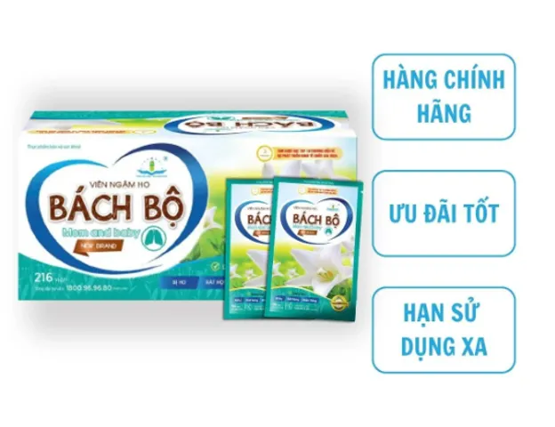 Viên ngậm ho Bách Bộ mom and baby hỗ trợ giảm ho và cải thiện sức khỏe đường hô hấp