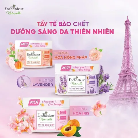 Tẩy tế bào chết Enchanteur Naturelle dưỡng da sáng mịn hương nước hoa 250g ]hàng nhập khẩu]