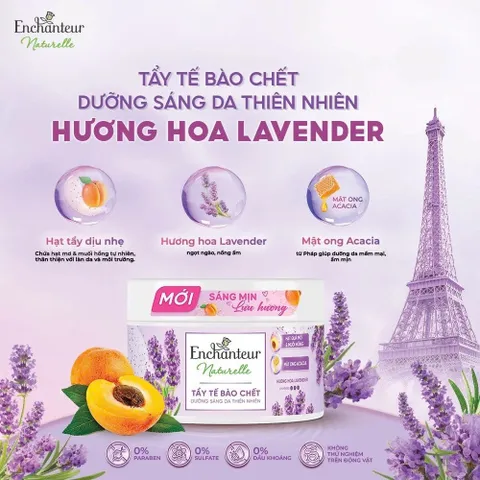 Tẩy tế bào chết Enchanteur Naturelle dưỡng da sáng mịn hương nước hoa 250g ]hàng nhập khẩu]