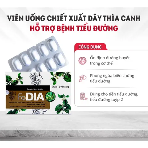 Viên Uống Dây Thìa Canh Fodia Fobe Giúp Ổn Định Đường Huyết- Hộp 30 viên