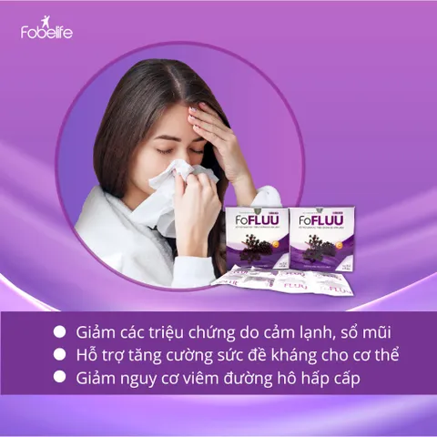 Viên Sủi Trái Cây FoFluu Fobelife Giúp Giảm Nhanh Cảm Lạnh - Hộp 20 Viên