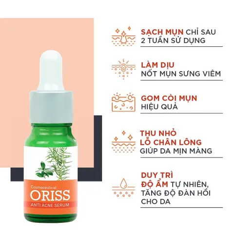 Serum Mụn Oriss Hỗ Trợ Ngừa Mụn Phục Hồi Da Mờ Thâm Thu Nhỏ Lỗ Chân Lông Chai 10ml