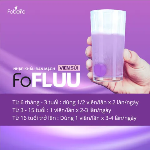 Viên Sủi Trái Cây FoFluu Fobelife Giúp Giảm Nhanh Cảm Lạnh - Hộp 20 Viên