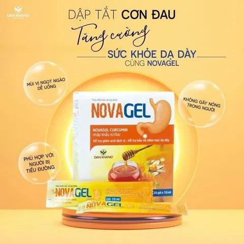 Gói uống dung dịch nghệ mật ong giảm đau dạ dày giảm trào ngược dạ dày Novagel Dân Khang