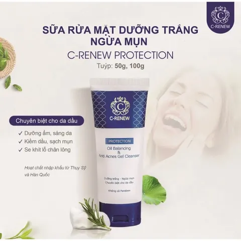 Sữa Rửa Mặt Ngừa Mụn Chuyên Biệt Cho Da Dầu C-Renew Oil Balancing Chính Hãng dạng Gel