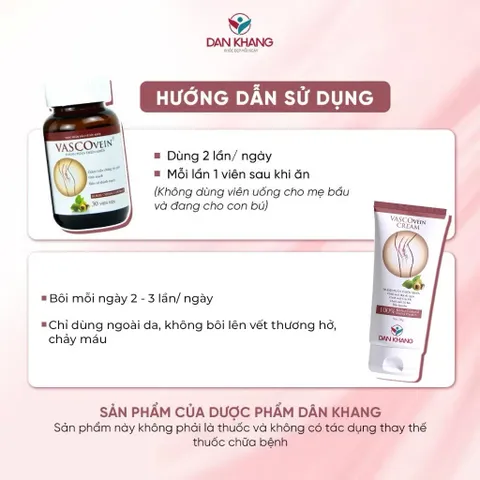 Viên Uống Hỗ Trợ Cải Thiện Bệnh Suy Giãn Tĩnh Mạch Vascovein Hộp 30 viên