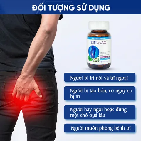 Viên Uống Hỗ Trợ Co Thắt Búi Trĩ Giảm Sưng Đau Do Trĩ Trimax Dan Khang - Hộp 30 viên