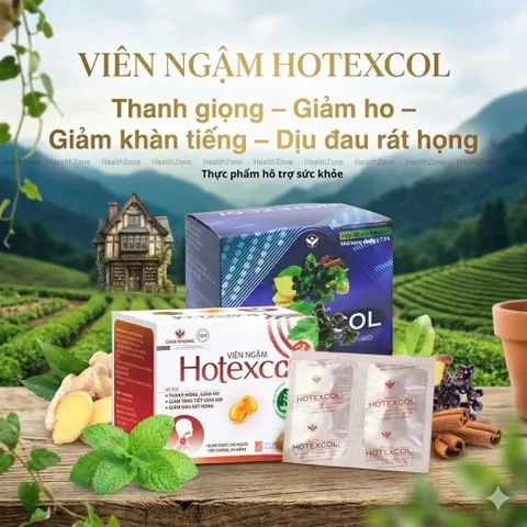 viêm ngậm thanh họng HOTEXCOL (hộp 10 vĩ/ 4 viên)