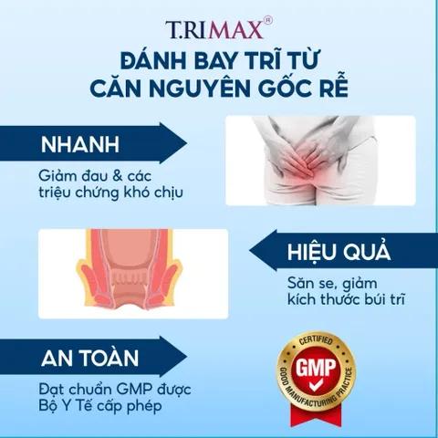 Viên Uống Hỗ Trợ Co Thắt Búi Trĩ Giảm Sưng Đau Do Trĩ Trimax Dan Khang - Hộp 30 viên