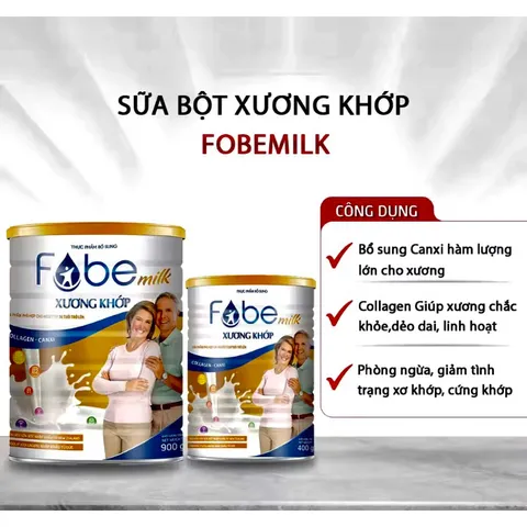 SỮA BỘT FOBE MILK DINH DƯỠNG XƯƠNG KHỚP 400 gr, 900 gr