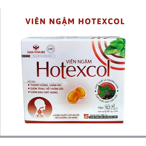 viêm ngậm thanh họng HOTEXCOL (hộp 10 vĩ/ 4 viên)