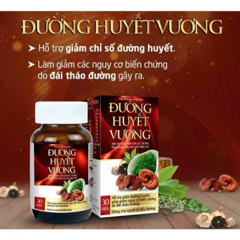 Viên Uống Đường Huyết Vương Giúp Hạ Đường Huyết Hỗ Trợ Ngăn Biến Chứng Tiểu Đường Hộp 30 viên