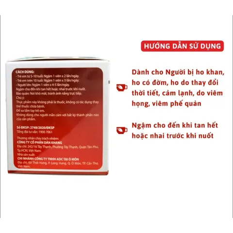 viêm ngậm thanh họng HOTEXCOL (hộp 10 vĩ/ 4 viên)