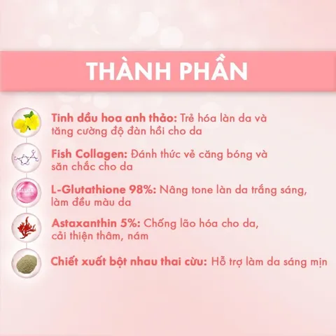 Viên Uống Sáng Da Rosa Chiết Xuất Nhau Thai Cừu Úc Bổ Sung Collagen Giúp Da Mịn Màng Hộp 30 viên