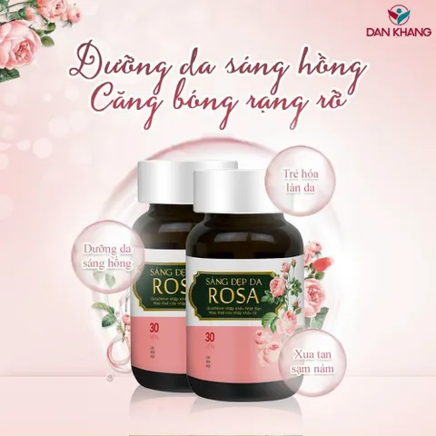 Viên Uống Sáng Da Rosa Chiết Xuất Nhau Thai Cừu Úc Bổ Sung Collagen Giúp Da Mịn Màng Hộp 30 viên