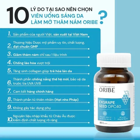 Viên uống đẹp da sáng da giảm sạm nám chống lão hóa Oribe Dân Khang Hộp 30 viên