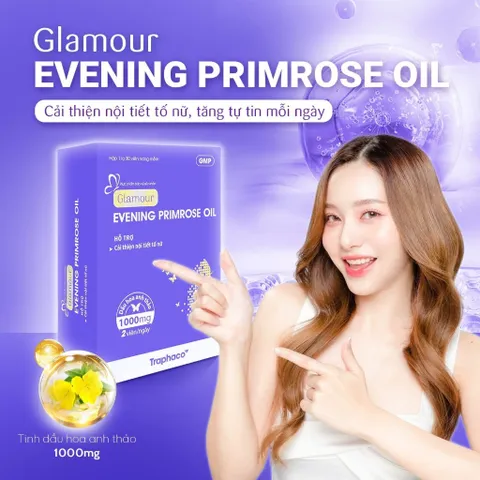 Dầu hoa Anh Thảo GLAMOUR Evening Primrose Oil Traphaco CNC - Hộp 30 viên