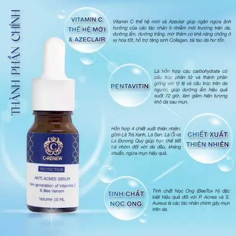Serum Giảm Mụn Sáng Da Mờ Thâm, Mờ Sẹo Sau Mụn Thế Hệ Mới C-Renew Protection Anti Acnes