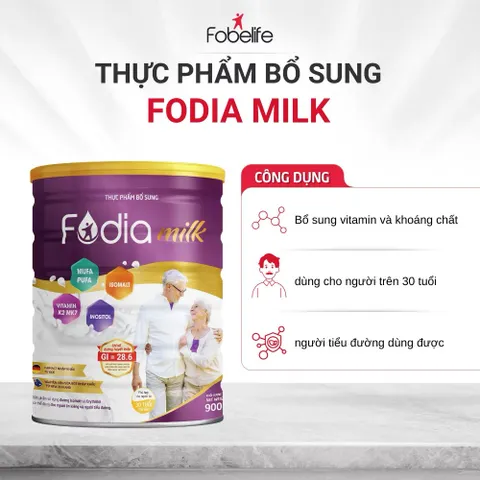 Sữa Bột Cho Người Tiểu Đường FodiaMilk Fobe Giúp Ổn Định Đường Huyết, Hương Vani N1 810228