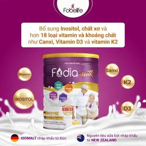 Sữa Bột Cho Người Tiểu Đường FodiaMilk Fobe Giúp Ổn Định Đường Huyết, Hương Vani N1 810228