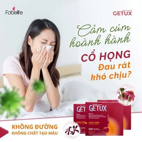 Kẹo Ngậm Thảo Mộc Getux FOBE Hỗ Trợ Giảm Ho, Đau Rát Họng (Không Đường) - Hộp 20 viên