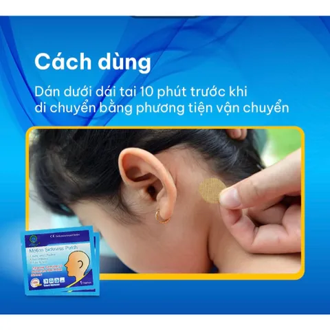 Miếng Dán Chống Say Tàu Xe Motion Sickness Patch Giảm Triệu Chứng Buồn Nôn, Chóng Mặt